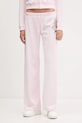Juicy Couture spodnie dresowe welurowe Wrap You Up dzianina różowy JCNBJ126452