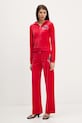 Juicy Couture spodnie dresowe welurowe Wrap You Up JCNBJ126452 czerwony SS26
