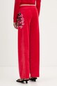Odzież Juicy Couture spodnie dresowe welurowe Wrap You Up JCNBJ126452 czerwony