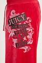 Juicy Couture spodnie dresowe welurowe Wrap You Up czerwony JCNBJ126452