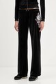 Juicy Couture spodnie dresowe welurowe Wrap You Up dzianina czarny JCNBJ126452