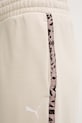 Puma spodnie dresowe damskie z bawełną Essential graphic animal beżowy 692464