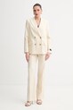 ERMANNO Firenze spodnie garniturowe damskie z lnem D48EP069ER3 beżowy SS26