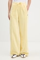 Παντελόνι φόρμας adidas Originals πλεκτό ύφασμα κίτρινο KQ6662