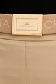 Elisabetta Franchi spodnie slim fit damskie beżowy PA13261E2