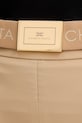 Elisabetta Franchi spodnie slim fit damskie beżowy PA13261E2