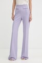 Elisabetta Franchi spodnie damskie fioletowy PA17161E2