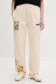 Barrow spodnie dresowe damskie bawełniane beżowy S6BWWOFP035