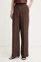 Liu Jo nohavice dámske s lyocellom hnedá WA6480.T4818
