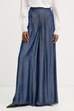 Liu Jo spodnie wide leg damskie z wiskozy granatowy UA6273.D4894