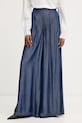 Liu Jo spodnie wide leg damskie z wiskozy granatowy UA6273.D4894