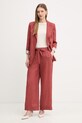 Marella spodnie lniane UOMO 2613131084200 czerwony SS26