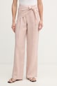 Marella nohavice wide leg dámske ľanové SOLISTA ružová 2613131114200