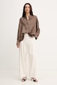 Marella spodnie z dodatkiem lnu MLMALAMARONOFOU 2613131135200 beżowy SS26