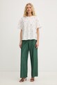iBlues spodnie damskie z jedwabiem GETTI 2617131052200 zielony SS26