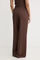 Odzież Simona Corsellini spodnie wide leg damskie z wiskozy P26CPPA00601 brązowy