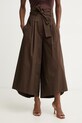 Simona Corsellini spodnie damskie bawełniane brązowy P26CPPGC0102