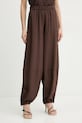 Simona Corsellini spodnie tkanina brązowy P26CPPA00301