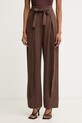 Simona Corsellini spodnie damskie z wiskozą brązowy P26CPPA00401