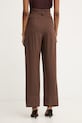 Odzież Simona Corsellini spodnie damskie z wiskozą P26CPPA00401 brązowy