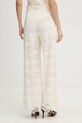 Odzież Twinset spodnie palazzo damskie z bawełną 261TP2901 beżowy