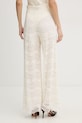 Odzież Twinset spodnie palazzo damskie z bawełną 261TP2901 beżowy