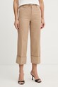 Twinset pantaloni in cotone alta beige 261TP2150