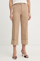 Twinset pantaloni in cotone alta beige 261TP2150