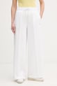 Lacoste Παντελόνι επίσημο γυναικείο με ελαστάν λευκό XF0041