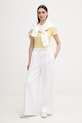 Lacoste Παντελόνι επίσημο γυναικείο XF0041 λευκό SS26