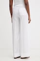 Oblečenie Twinset nohavice dámske ľanové 261TT2302 biela