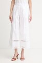 Twinset hlače ženske z bombažem bela 261TT2252
