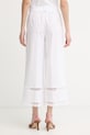 Oblačila Twinset hlače ženske z bombažem 261TT2252 bela