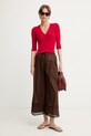 Twinset hlače ženske z bombažem 261TT2252 rjava SS26