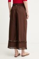 Oblačila Twinset hlače ženske z bombažem 261TT2252 rjava