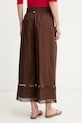Oblačila Twinset hlače ženske z bombažem 261TT2252 rjava