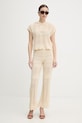 Twinset spodnie bawełniane 261TT3262 beżowy SS26