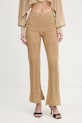 Twinset spodnie bawełniane bawełna beżowy 261TT3262
