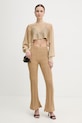Twinset spodnie bawełniane 261TT3262 beżowy SS26