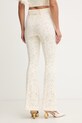 Odjeća Twinset zvonaste hlače za žene s čipkom 261TT2314 bež