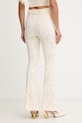Odjeća Twinset zvonaste hlače za žene s čipkom 261TT2314 bež