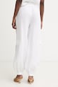 Oblečenie Twinset nohavice dámske ľanové 261TT2121 biela