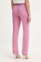 Odzież Luisa Spagnoli spodnie damskie lniane Ammenda 543245 różowy