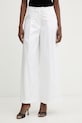 Luisa Spagnoli spodnie damskie bawełniane Angelina biały 543236