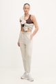 adidas by Stella McCartney spodnie dresowe damskie bawełniane JZ0658 beżowy SS26