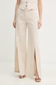 Fracomina spodnie z dodatkiem lnu tkanina beżowy FR26SV3012W67101
