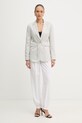Fracomina spodnie palazzo damskie z dodatkiem lnu FS26SV3009W62201 biały SS26