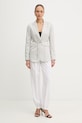 Fracomina spodnie palazzo damskie z dodatkiem lnu FS26SV3009W62201 biały SS26