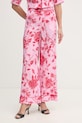 Fracomina pantaloni pentru femei, cu amestec de in roz FS26SV3014W622K9
