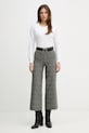 United Colors of Benetton spodnie z domieszką lnu 4Z8EDF0B9 szary SS26